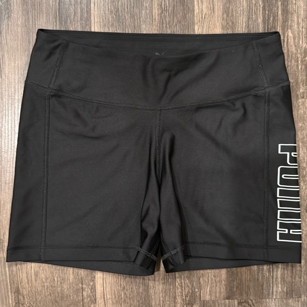 Puma Women's Black Athletic Shorts Bike Spandex Yoga Workout Medium M